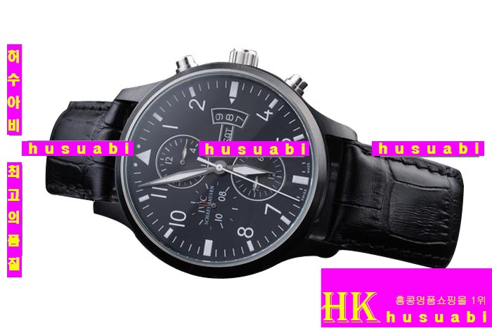 더킹 이승기 시계-iwc 포르투기스- Replica IWC Schaffhausen Black Authentic Leather Automatic Movement 38 mm. YC010-20