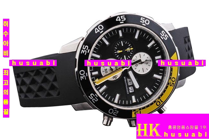 아이더블유씨 남성시계 Replica IWC Schaffhausen Black and Yellow Bezel Japanese Quartz Movement 44 x 51 mm. YC010-18