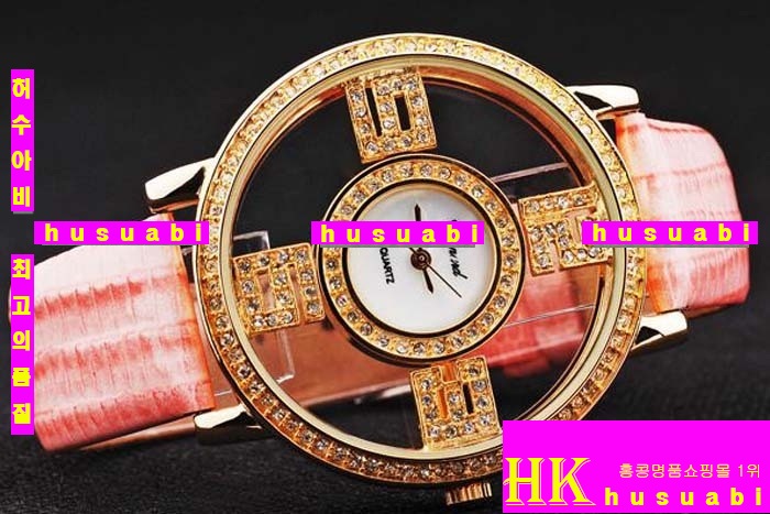 쇼파드 여자시계 Replica Chopard Japanese Quartz MOVEMENT 18k yellow gold Case Bezel Pink Bracelet Women. sa-5