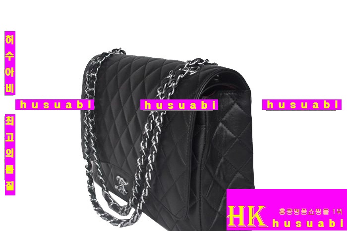샤넬가방 맥시점보 블랙 은장 36098-1