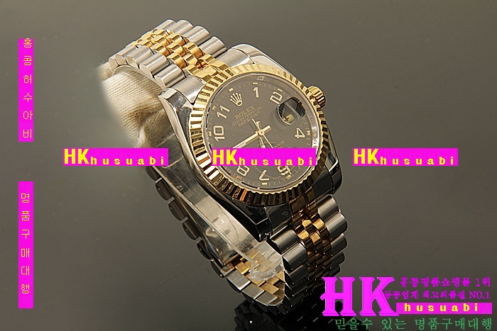로렉스 남자시계 Replica Rolex Datejust Automatic Movement Yellow gold Bezel Black Dial Men.928117-15