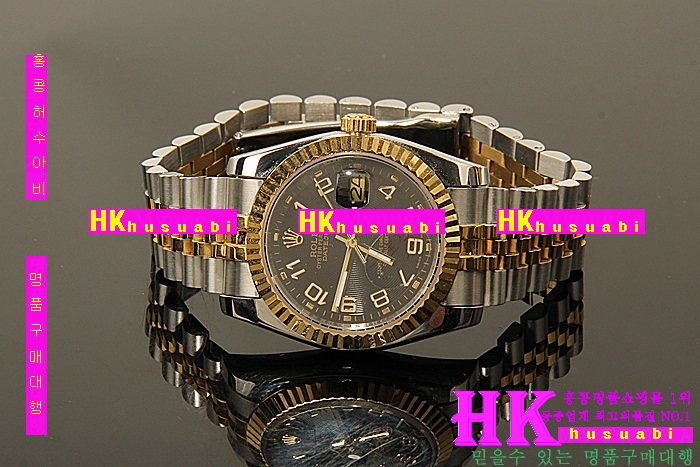 로렉스 남자시계 Replica Rolex Datejust Automatic Movement Yellow gold Bezel Black Dial Men.928117-15