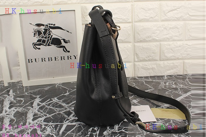NEW 17S/S 버버리 신상 가죽 헤이마켓 체크 크로스바디 버킷 백 40571511-2