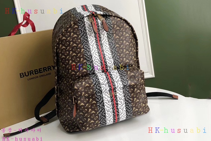 ★미러급★ 버버리 모노그램 스트라이프 캔버스 백팩 BB 325005