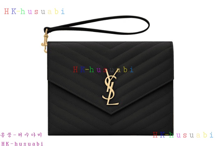 ★미러급★ 입생로랑 퀼트 처리된 그랑 드 뿌드르 엠보스드 가죽 소재의 MONOGRAM 클러치 617662-2