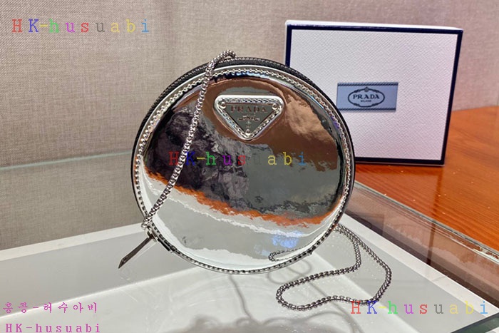 ★미러급★프라다 삼각로고 라운드 체인 파우치백 미니 1NR003