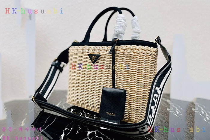 ★미러급★프라다 라탄 스퀘어 토트 백 1BG835-2