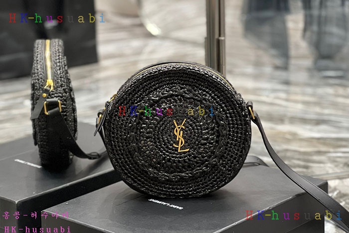 ★미러급★입생로랑 라피아 가죽 SAC ROND 백 685601-2