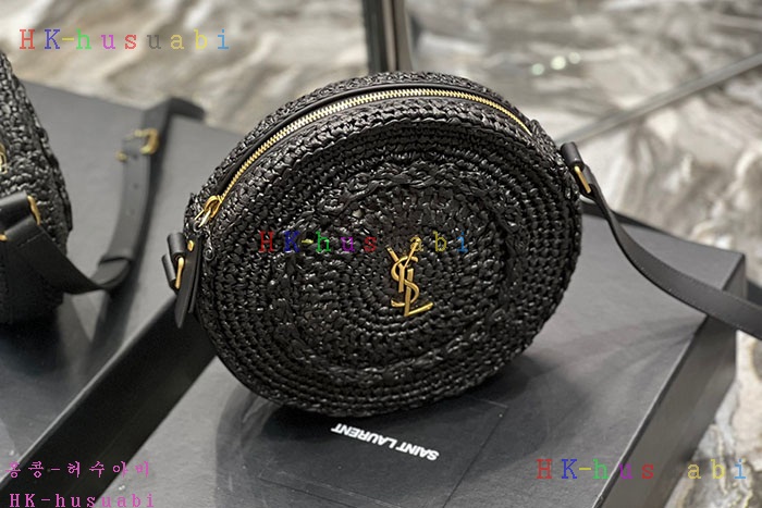 ★미러급★입생로랑 라피아 가죽 SAC ROND 백 685601-2