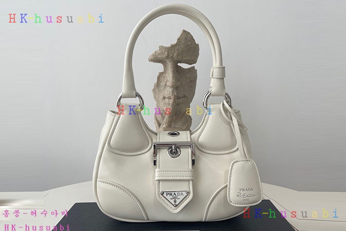 ★미러급★프라다 여성 문 리나일론 앤 가죽 핸드백 1BA381-3