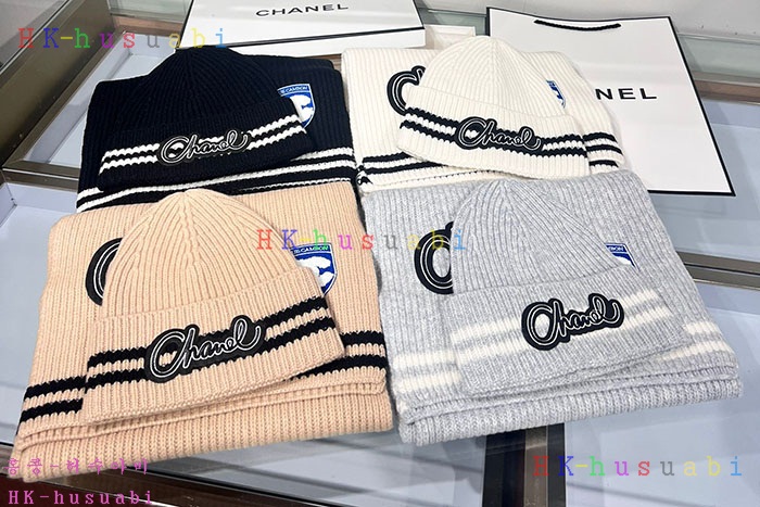 NEW 샤넬 모자 머플러 셋트 신상 C 614044