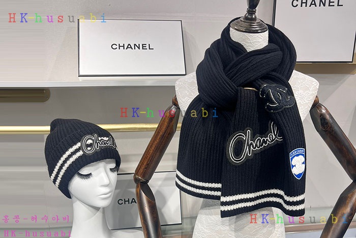 NEW 샤넬 모자 머플러 셋트 신상 C 614044