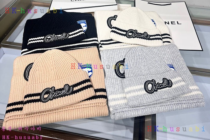 NEW 샤넬 모자 머플러 셋트 신상 C 614047