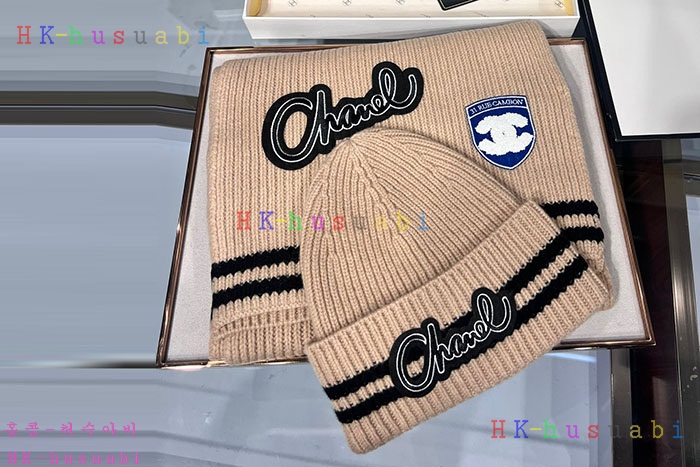 NEW 샤넬 모자 머플러 셋트 신상 C 614047