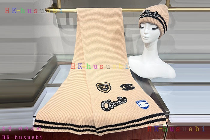NEW 샤넬 모자 머플러 셋트 신상 C 614047