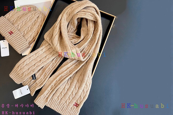 NEW 샤넬 모자 머플러 셋트 신상 C 614055