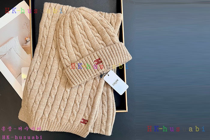 NEW 샤넬 모자 머플러 셋트 신상 C 614055