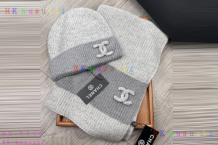 NEW 샤넬 모자 머플러  셋트 신상 C 614052