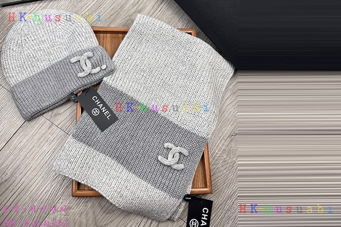 NEW 샤넬 모자 머플러  셋트 신상 C 614052