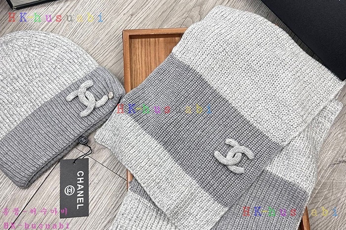 NEW 샤넬 모자 머플러  셋트 신상 C 614052