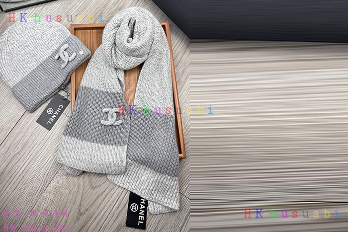NEW 샤넬 모자 머플러  셋트 신상 C 614052