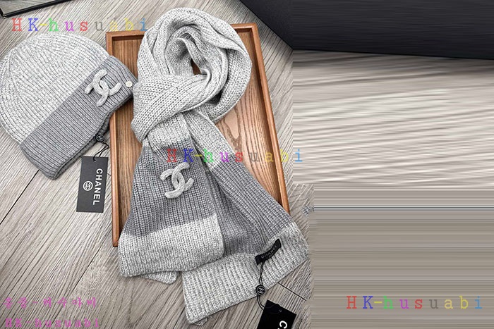 NEW 샤넬 모자 머플러  셋트 신상 C 614052
