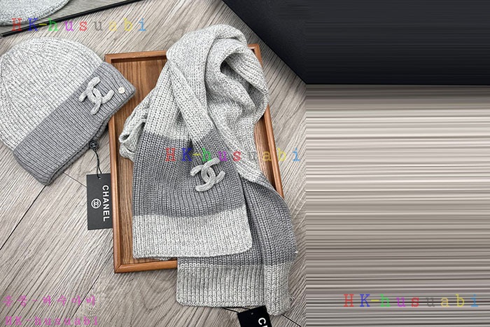 NEW 샤넬 모자 머플러  셋트 신상 C 614052