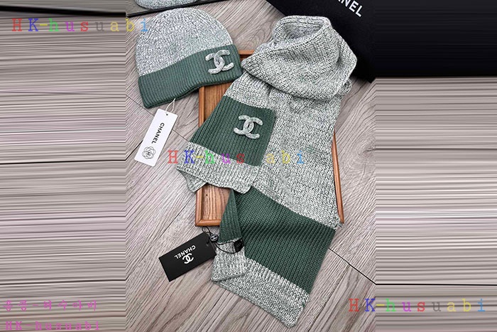 NEW 샤넬 모자 머플러 셋트 신상 C 6141105