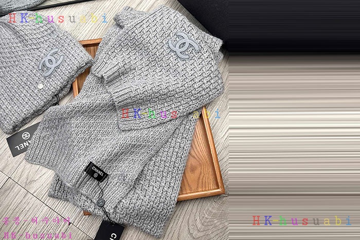 NEW 샤넬 모자 머플러 셋트 신상 C 614062