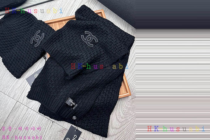 NEW 샤넬 모자 머플러 셋트 신상 C 614064