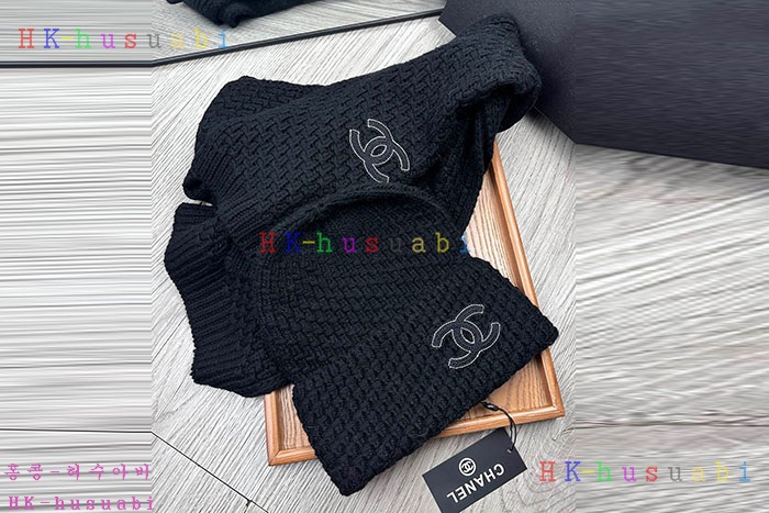 NEW 샤넬 모자 머플러 셋트 신상 C 614064