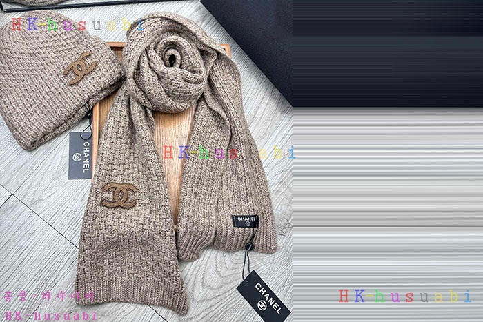 NEW 샤넬 모자 머플러 셋트 신상 C 614065