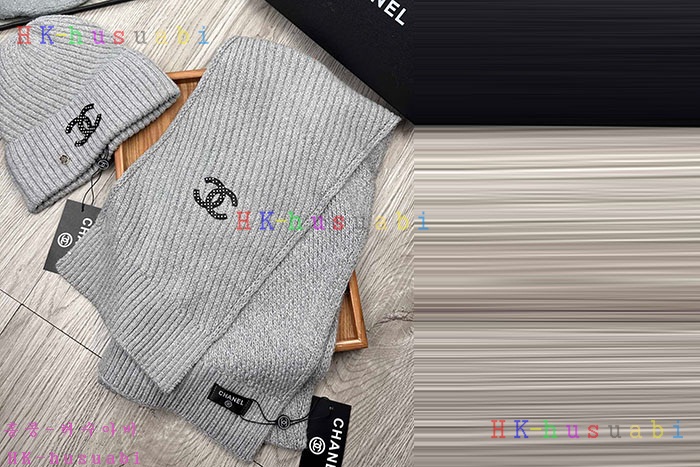 NEW 샤넬 모자 머플러 셋트 신상 C 614071