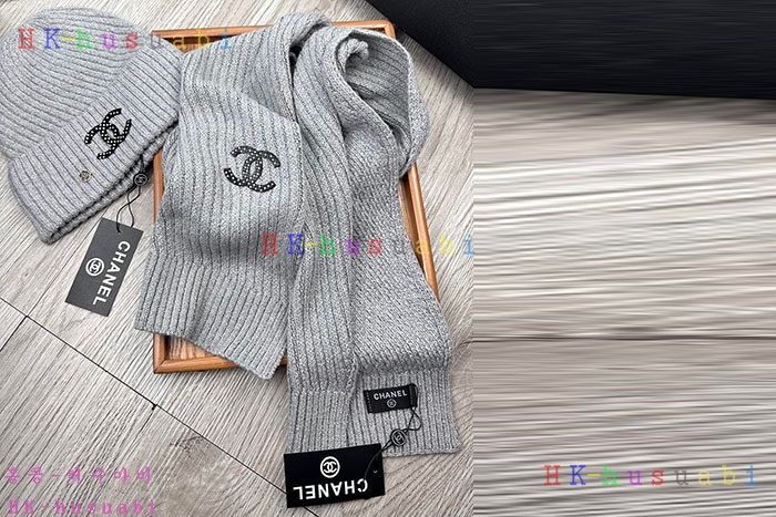 NEW 샤넬 모자 머플러 셋트 신상 C 614071