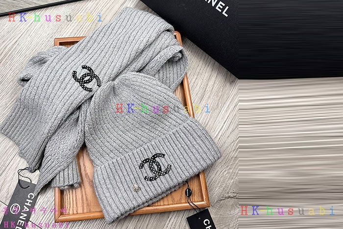 NEW 샤넬 모자 머플러 셋트 신상 C 614071