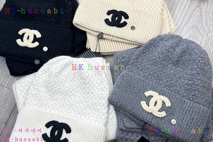 NEW 샤넬 모자 머플러 셋트 신상 C 614074