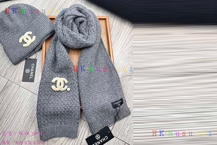 NEW 샤넬 모자 머플러 셋트 신상 C 614075