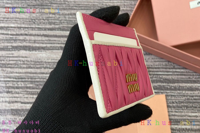 ★미러급★미우미우 투톤 마테라쎄 나파 가죽 카드 지갑 5MC076